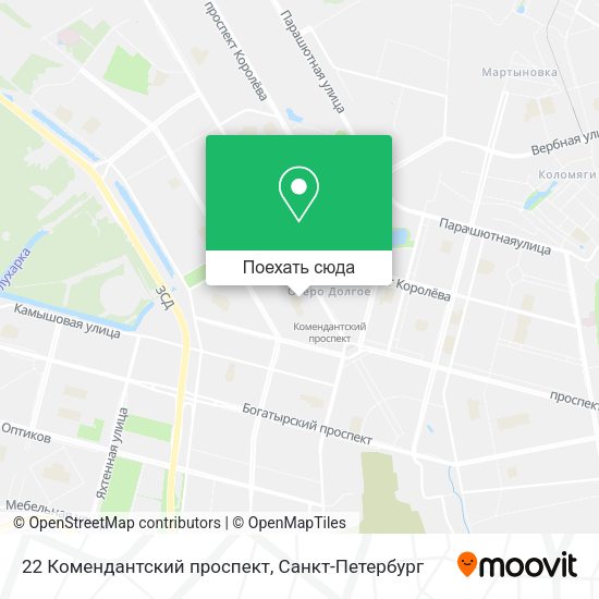 Карта 22 Комендантский проспект