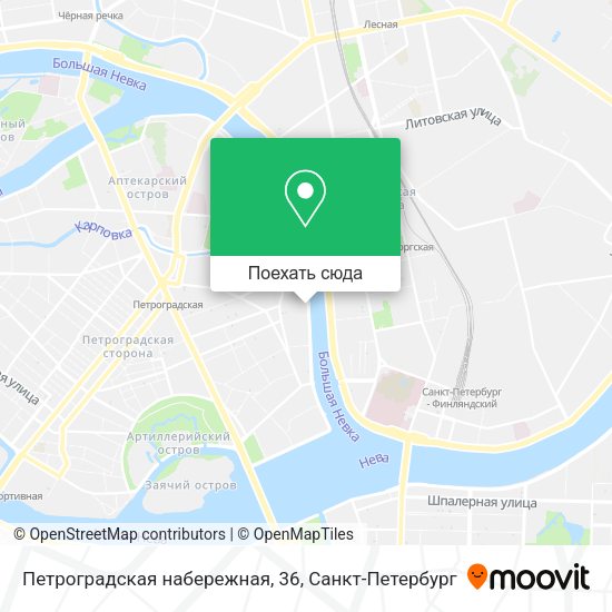 Карта Петроградская набережная, 36