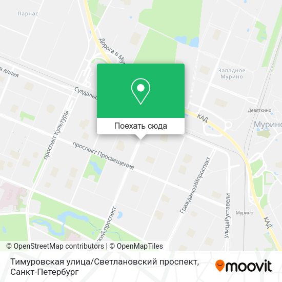 Карта Тимуровская улица / Светлановский проспект