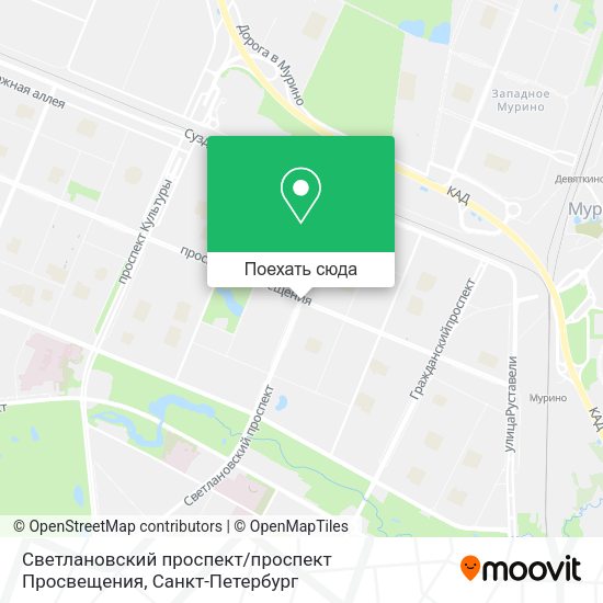 Карта Светлановский проспект / проспект Просвещения
