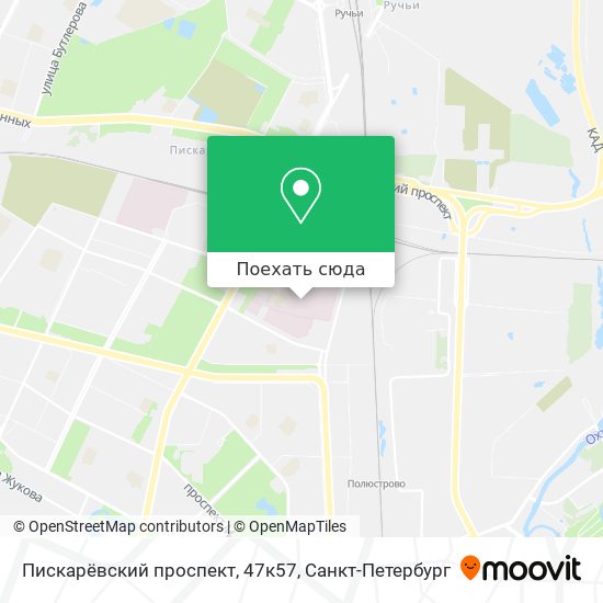 Карта Пискарёвский проспект, 47к57