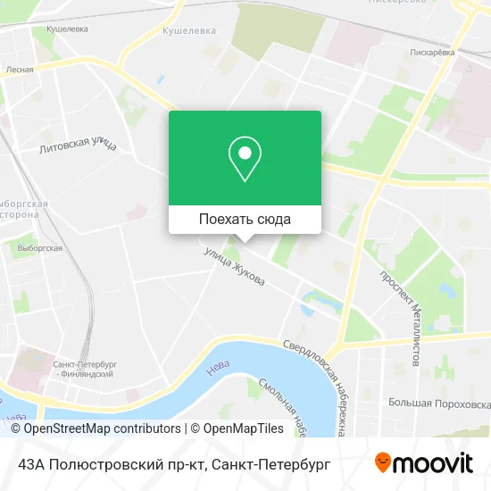 Карта 43А Полюстровский пр-кт