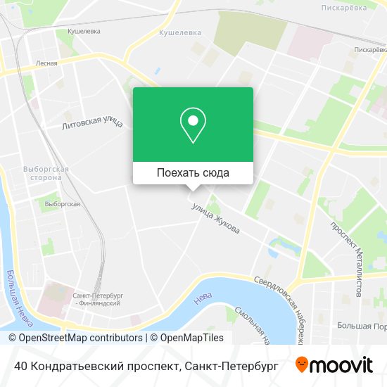 Карта 40 Кондратьевский проспект