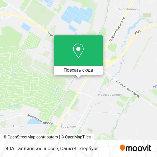 Карта 40А Таллинское шоссе