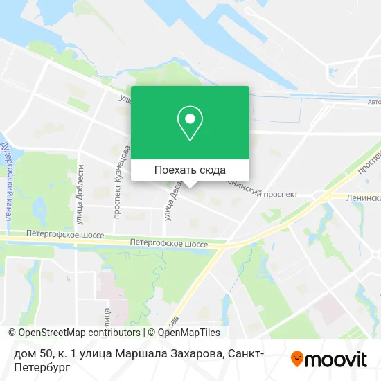 Карта дом 50, к. 1 улица Маршала Захарова