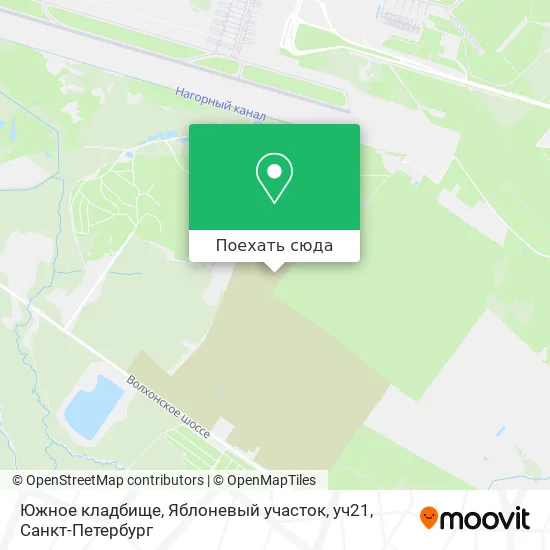 Карта Южное кладбище, Яблоневый участок, уч21