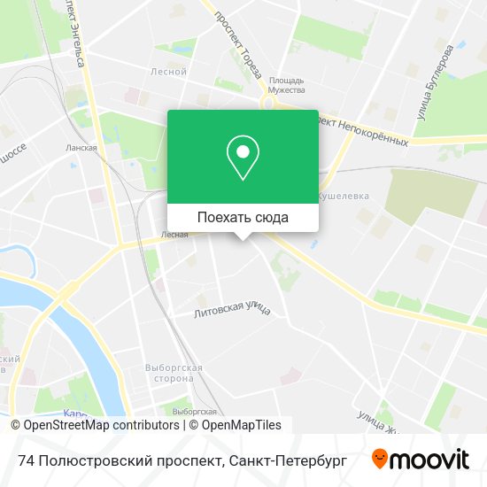 Карта 74 Полюстровский проспект