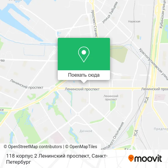 Карта 118 корпус 2 Ленинский проспект