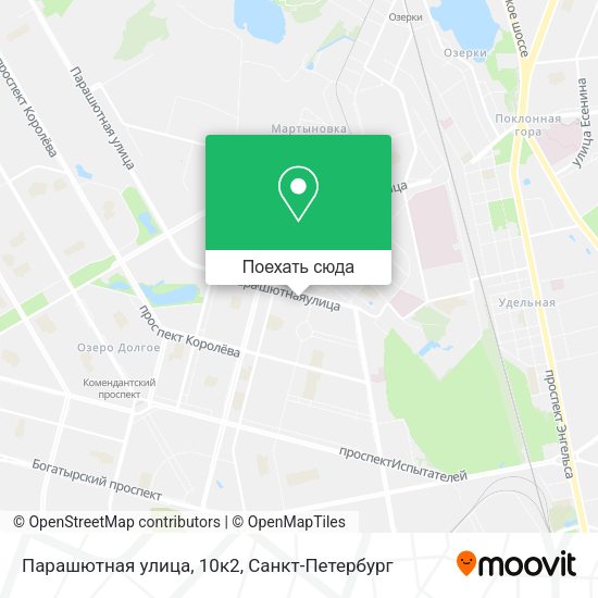 Карта Парашютная улица, 10к2