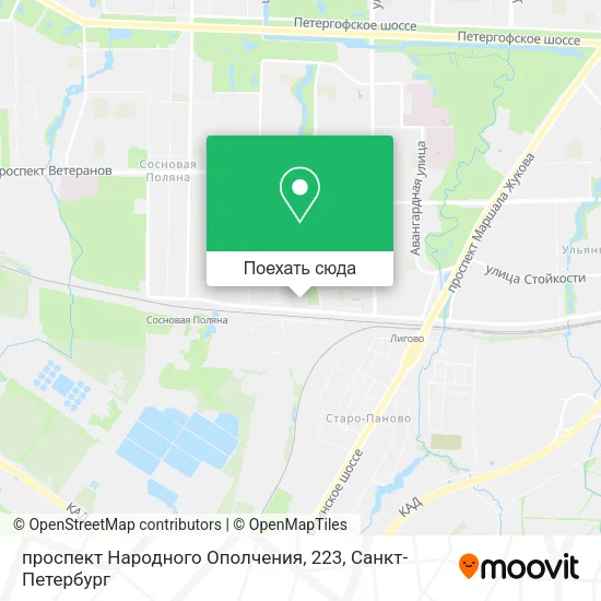 Карта проспект Народного Ополчения, 223