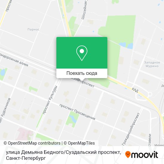 Карта улица Демьяна Бедного / Суздальский проспект
