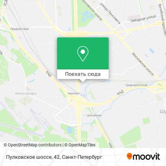 Карта Пулковское шоссе, 42