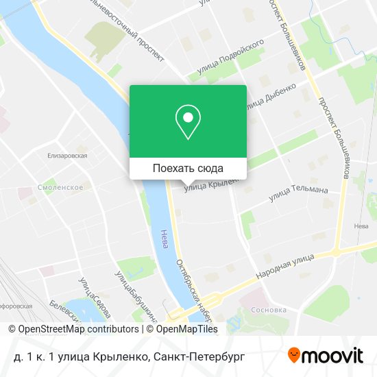 Карта д. 1 к. 1 улица Крыленко