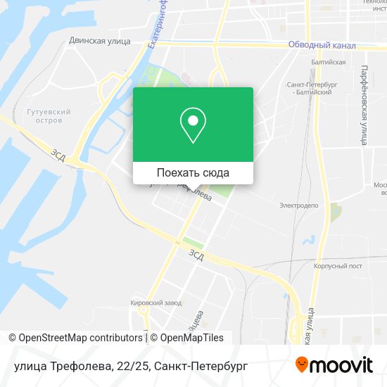 Карта улица Трефолева, 22/25