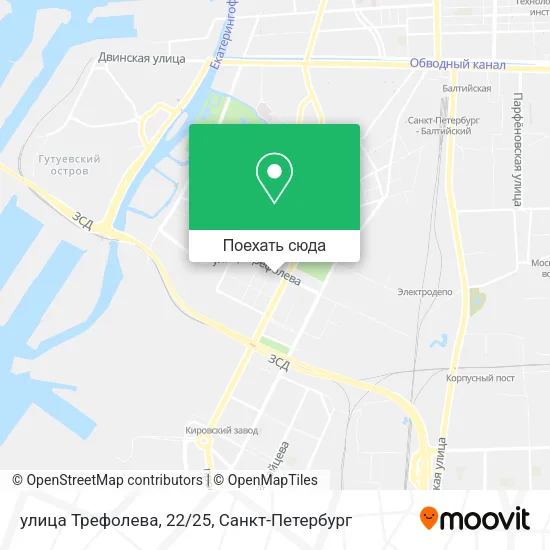 Карта улица Трефолева, 22/25