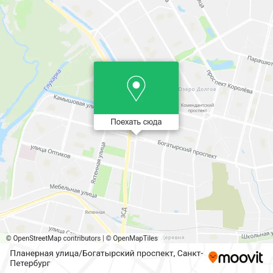 Карта Планерная улица / Богатырский проспект
