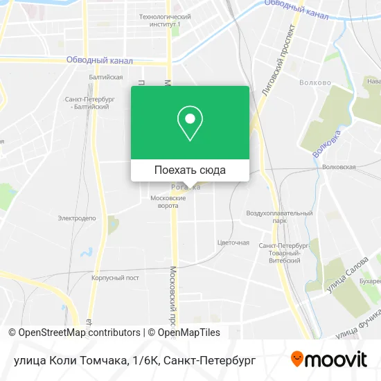 Карта улица Коли Томчака, 1/6К
