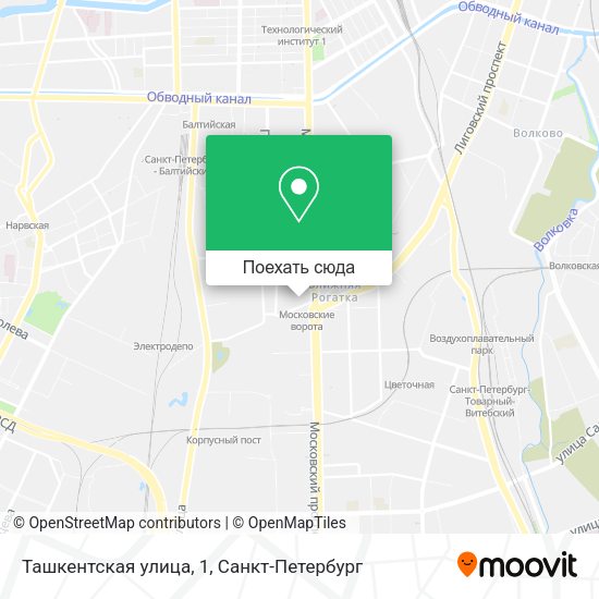 Карта Ташкентская улица, 1