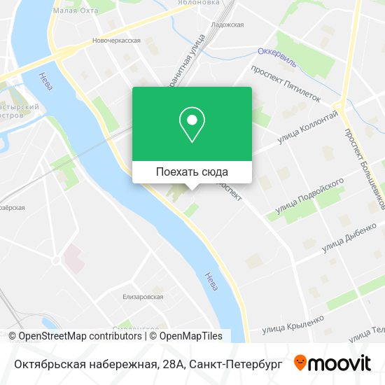 Карта Октябрьская набережная, 28А