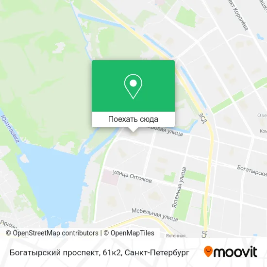 Карта Богатырский проспект, 61к2