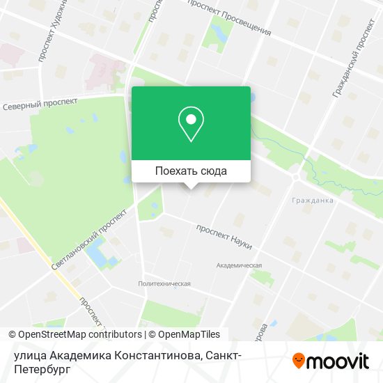 Карта улица Академика Константинова