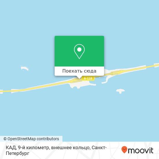 Карта КАД, 9-й километр, внешнее кольцо
