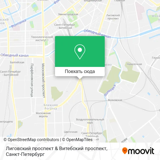 Карта Лиговский проспект & Витебский проспект