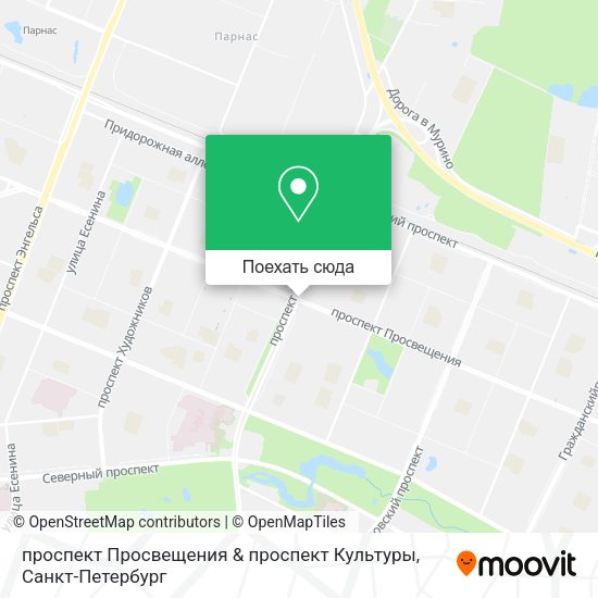 Карта проспект Просвещения & проспект Культуры