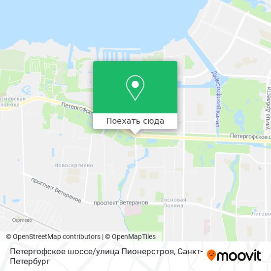 Карта Петергофское шоссе / улица Пионерстроя