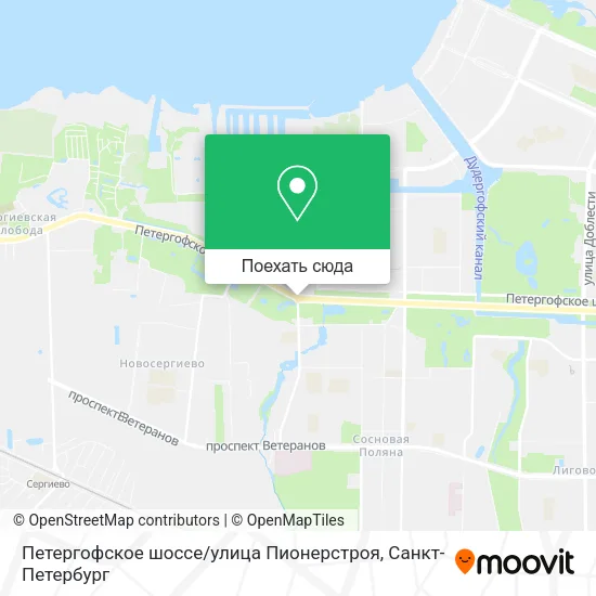 Карта Петергофское шоссе / улица Пионерстроя