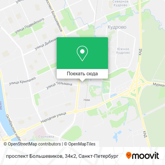 Карта проспект Большевиков, 34к2
