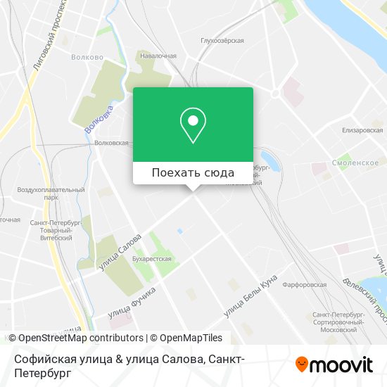 Карта Софийская улица & улица Салова