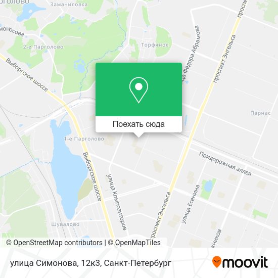 Карта улица Симонова, 12к3