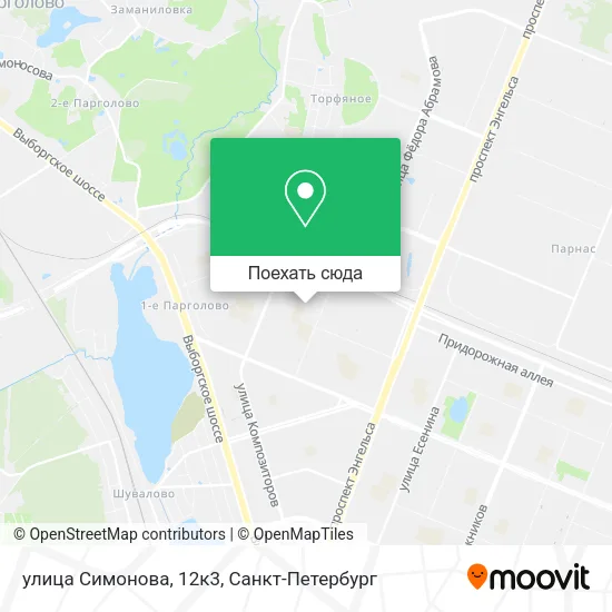 Карта улица Симонова, 12к3