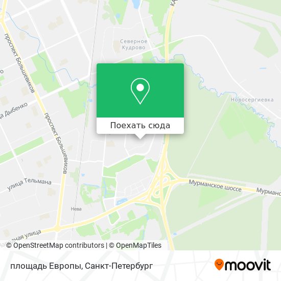 Карта площадь Европы