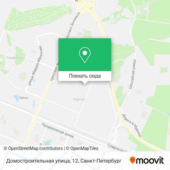 Карта Домостроительная улица, 12