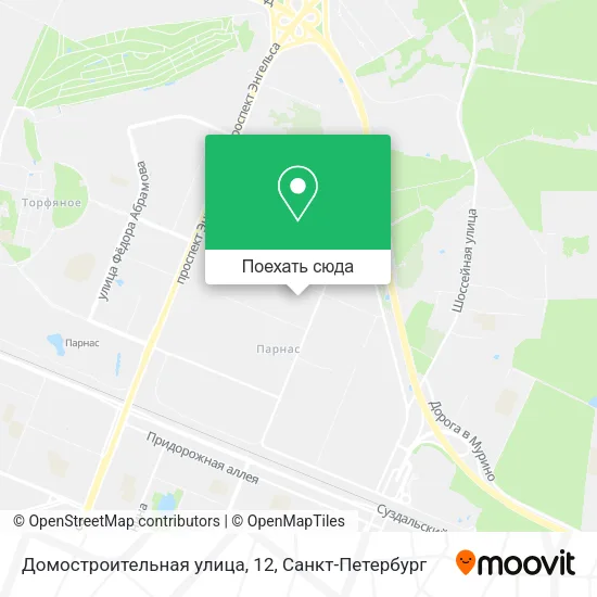 Карта Домостроительная улица, 12