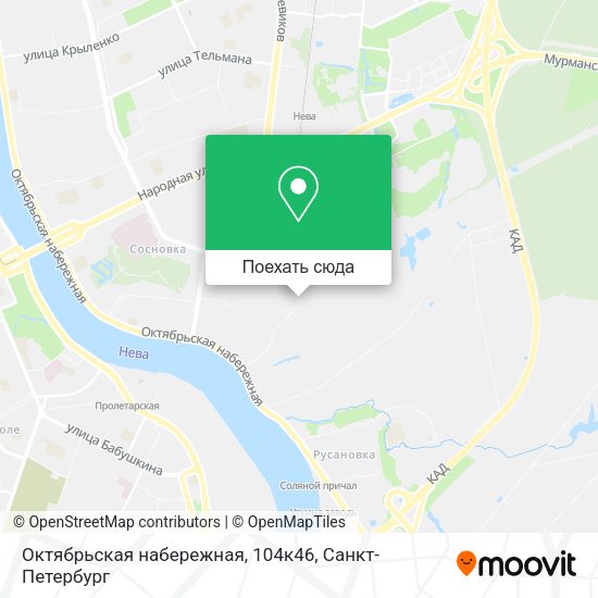 Карта Октябрьская набережная, 104к46