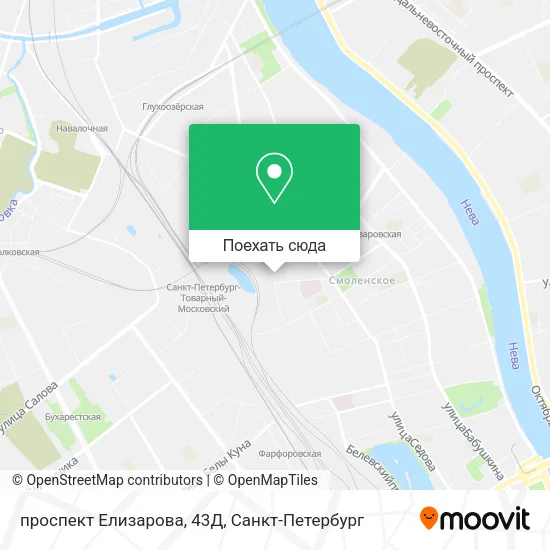 Карта проспект Елизарова, 43Д