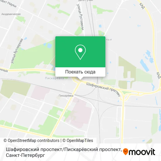 Карта Шафировский проспект / Пискарёвский проспект