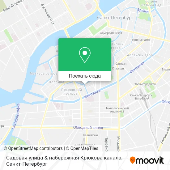 Карта Садовая улица & набережная Крюкова канала