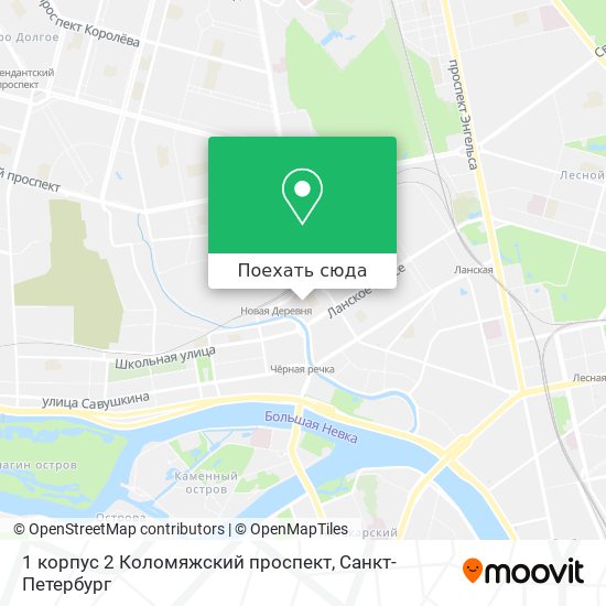 Карта 1 корпус 2 Коломяжский проспект