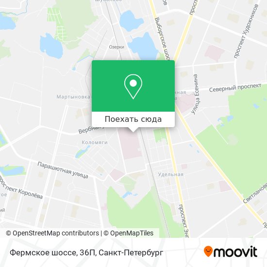 Карта Фермское шоссе, 36П