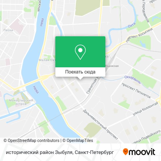 Карта исторический район Зыбуля