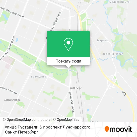 Карта улица Руставели & проспект Луначарского