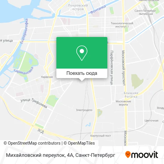 Карта Михайловский переулок, 4А