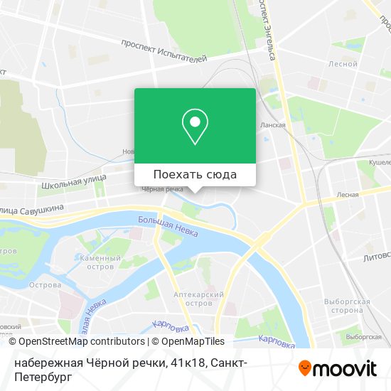 Карта набережная Чёрной речки, 41к18