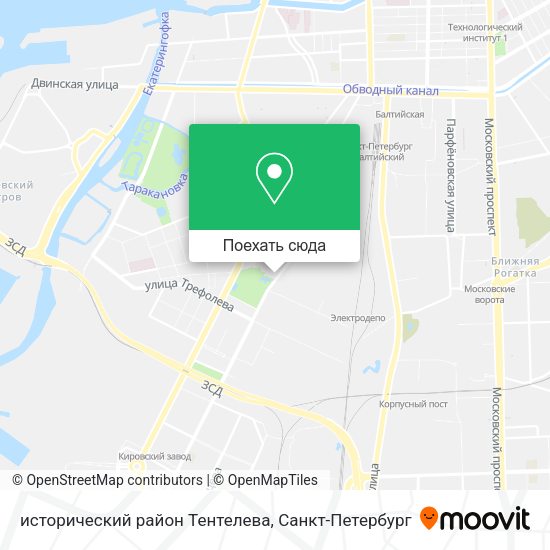 Карта исторический район Тентелева