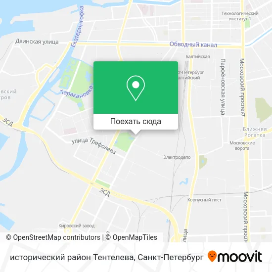 Карта исторический район Тентелева