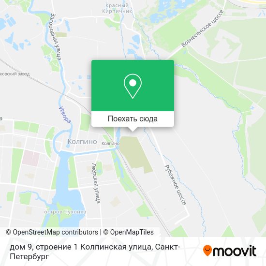Карта дом 9, строение 1 Колпинская улица